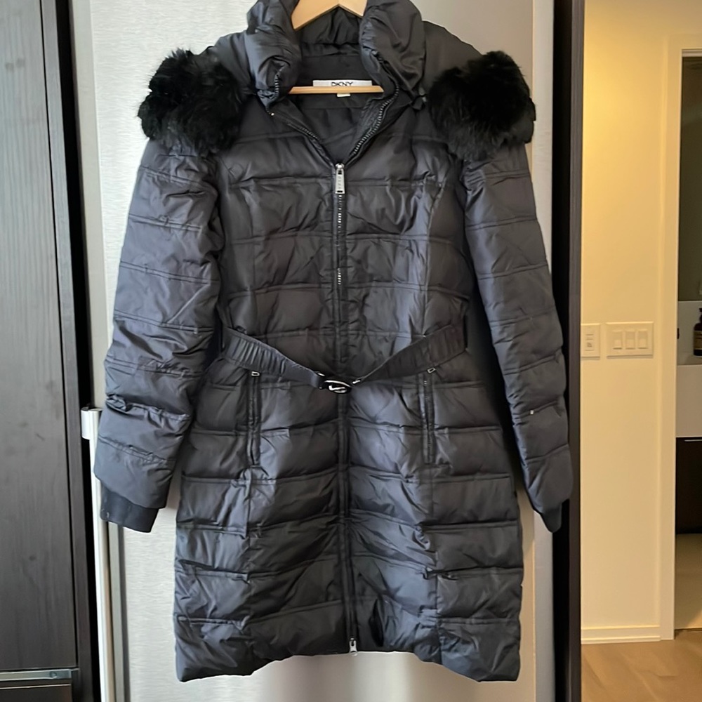 DKNY faux fur down jacket